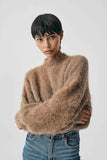 SURI ALPACA CROPPED SWEATER HANDMADE CAMEL