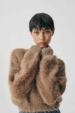 SURI ALPACA CROPPED SWEATER HANDMADE CAMEL