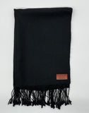 BABY ALPACA HANDMADE SCARF UNDYED BLACK