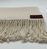 BABY ALPACA HANDMADE SCARF UNDYED WHITE