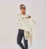 BABY ALPACA OVERSIZED SCARF HANDMADE WHITE