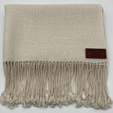 BABY ALPACA HANDMADE SCARF UNDYED WHITE