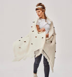 BABY ALPACA OVERSIZED SCARF HANDMADE WHITE