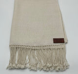 BABY ALPACA HANDMADE SCARF UNDYED WHITE