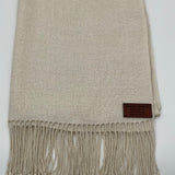 BABY ALPACA HANDMADE SCARF UNDYED WHITE