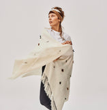 BABY ALPACA OVERSIZED SCARF HANDMADE WHITE