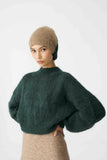 SURI ALPACA CROPPED SWEATER HANDMADE GREEN
