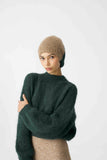 SURI ALPACA CROPPED SWEATER HANDMADE GREEN