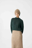 SURI ALPACA CROPPED SWEATER HANDMADE GREEN