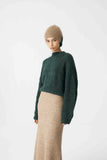 SURI ALPACA CROPPED SWEATER HANDMADE GREEN
