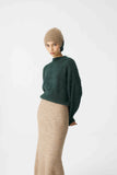 SURI ALPACA CROPPED SWEATER HANDMADE GREEN
