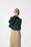 SURI ALPACA CROPPED SWEATER HANDMADE GREEN