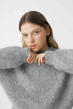 SURI ALPACA CROPPED SWEATER HANDMADE GREY