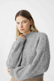 SURI ALPACA CROPPED SWEATER HANDMADE GREY