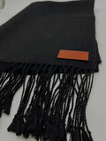 BABY ALPACA HANDMADE SCARF UNDYED BLACK