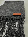 BABY ALPACA HANDMADE SCARF UNDYED GREY