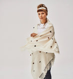 BABY ALPACA OVERSIZED SCARF HANDMADE WHITE