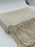 BABY ALPACA HANDMADE SCARF UNDYED WHITE