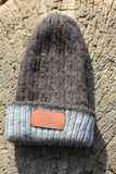 HANDMADE UNDYED BABY ALPACA BEANIE BLACK GREY