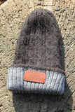 HANDMADE UNDYED BABY ALPACA BEANIE BLACK GREY