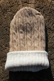 HANDMADE UNDYED  BABY ALPACA BEANIE NATURAL BROWN