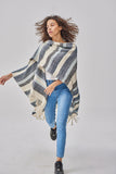 ORGANIC COTTON PONCHO CHALAN AZUL