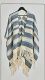 ORGANIC COTTON PONCHO CHALAN AZUL