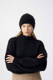 SURI ALPACA CROPPED SWEATER HANDMADE BLACK