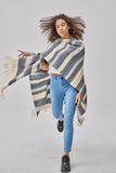 ORGANIC COTTON PONCHO CHALAN AZUL