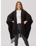 ALPACA PONCHO HANDMADE NEGRO RUMI