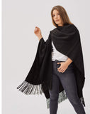ALPACA PONCHO HANDMADE NEGRO RUMI