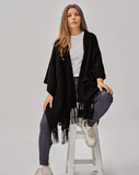 ALPACA PONCHO HANDMADE NEGRO RUMI