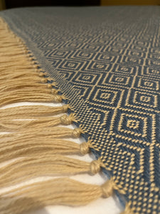 Alpaca & Peruvian Cotton Throw Blue