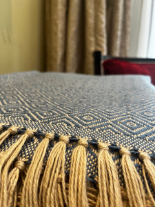 Alpaca & Peruvian Cotton Throw Blue