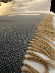 Alpaca & Peruvian Cotton Throw Blue