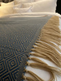 Alpaca & Peruvian Cotton Throw Blue