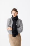 UNDYED 100% BABY ALPACA OVERSIZED SCARF NATURAL BLACK