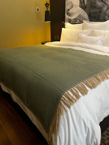 Alpaca & Peruvian Cotton Throw Green