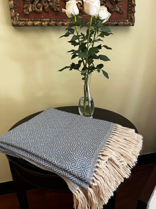 Alpaca & Peruvian Cotton Throw Blue