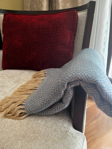 Alpaca & Peruvian Cotton Throw Blue