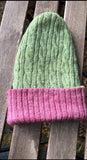 HAND-DYED 100% BABY ALPACA REVERSIBLE BEANIE BOTANICAL DYE CITROEN