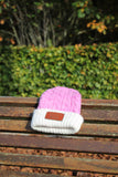 HAND-DYED REVERSIBLE BEANIE 100% BABY ALPACA BOTANICAL DYED PINK