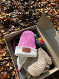 HAND-DYED REVERSIBLE BEANIE 100% BABY ALPACA BOTANICAL DYED PINK