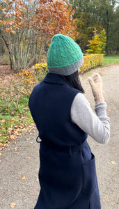 HAND-DYED 100% BABY ALPACA REVERSIBLE BEANIE BOTANICAL DYED GREEN