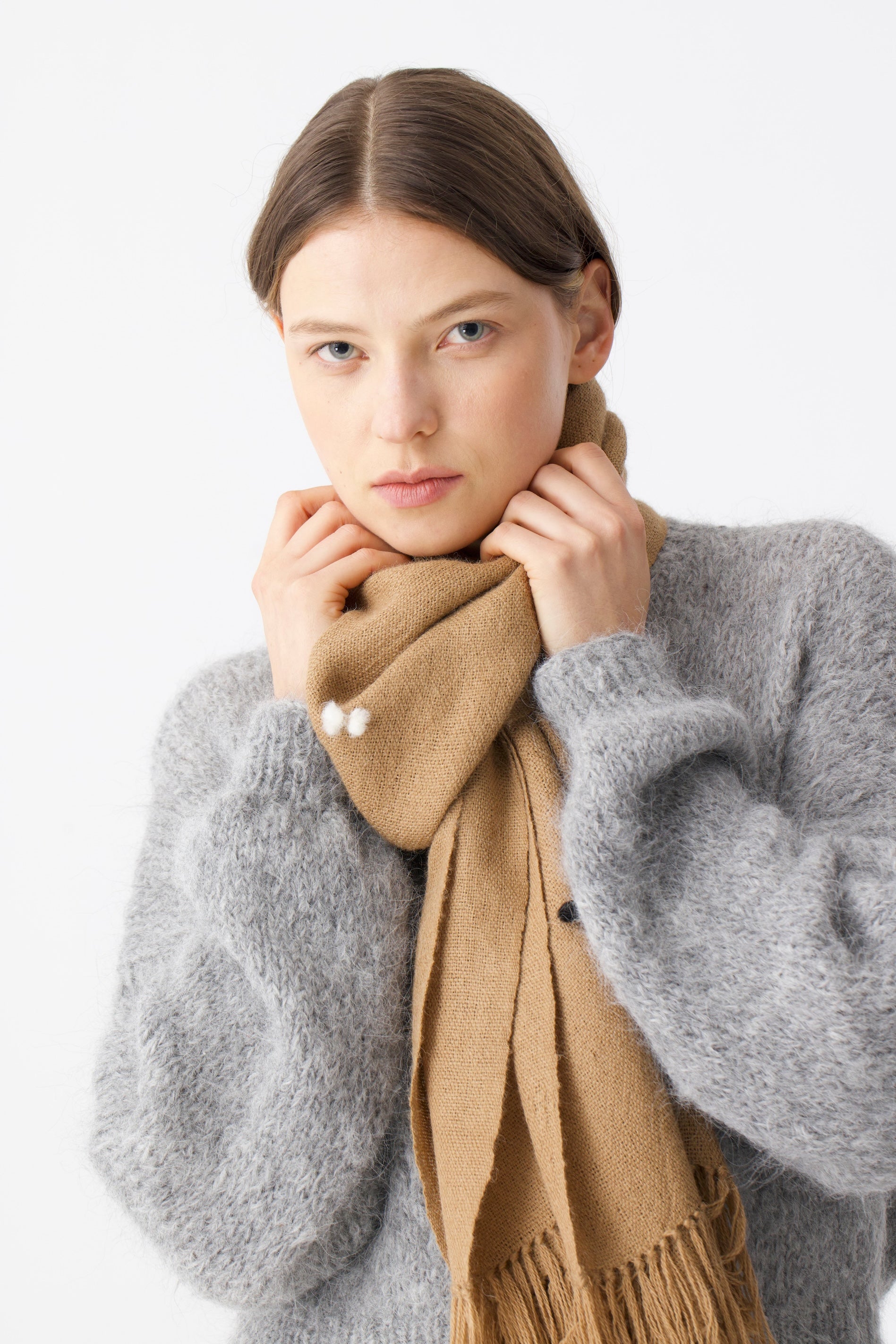 Scarf 100% Baby Alpaca Camel - Handmade in the Andes – Andina World